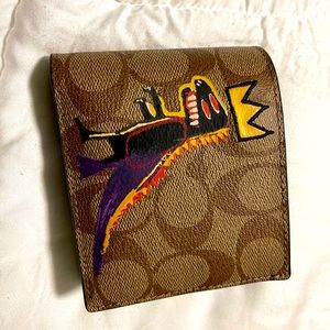 Coach X Jean-Michel Basquiat Mens 3-in-1 wallet in Signature Canvas